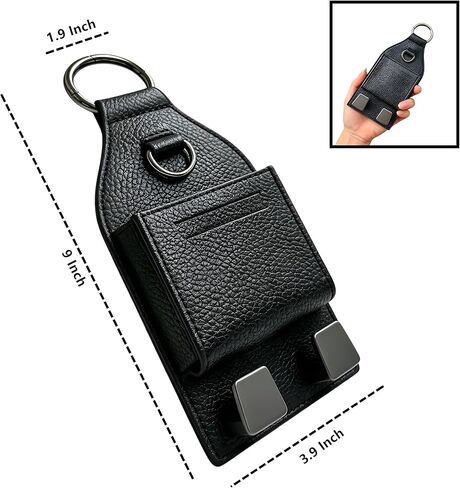 3-in-1 Car Headrest Phone Holder with Hook, Car Seat Hooks with Metal Buckle, Seat Back Purse Hook with Double Card Holder, Premium Leather Seat Headrest Hangers for Cars SUV Van Pickup in Saudi Arabia