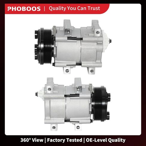 ضاغط مكيف الهواء PHOBOOS مع قابض متوافق مع Ford Explorer 1996-2001، Mustang، Aerostar، Thunderbird & Mercury Cougar، Mountaineer، FS10 Style، 6 Grooves، Ref. CO101820C in Kuwait