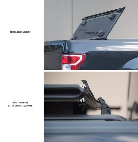 Low Profile Hard Tri Fold Aluminum Tonneau Cover with Truck Bed LED Lighting System Compatible with 07-13 Chevy Silverado GMC Sierra 1500/07-14 2500 3500 HD 6.5 Ft (78") Bed in Kuwait