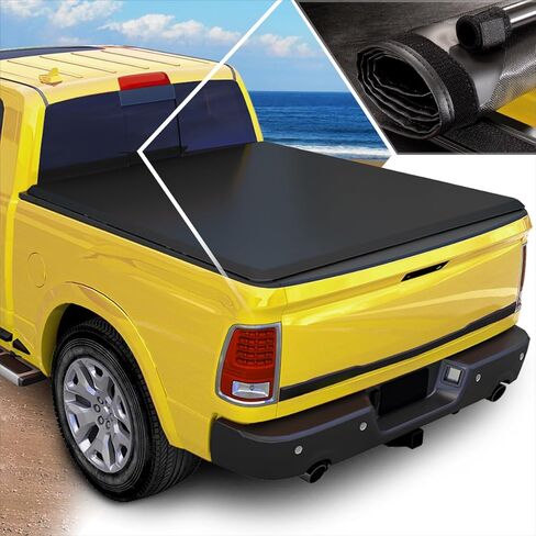 Soft Roll Up Tonneau Cover Compatible with 1994-2002 Dodge Ram 1500 2500 3500 6.5Ft Fleetside/Styleside Bed, Soft Vinyl Truck Bed Cover Without Rail System, Matte Black in Kuwait