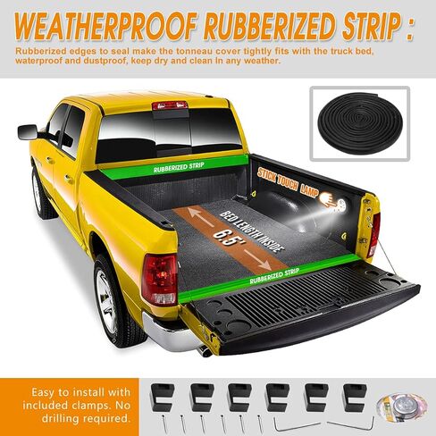 Soft Roll Up Tonneau Cover Compatible with 1994-2002 Dodge Ram 1500 2500 3500 6.5Ft Fleetside/Styleside Bed, Soft Vinyl Truck Bed Cover Without Rail System, Matte Black in Kuwait