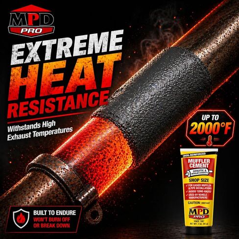 Muffler Cement Putty – 16 oz | Seals Exhaust Leaks, Cracks & Holes | Heat Resistant Up to 2000°F | Easy Application for Automotive Repairs (Pack of 1) in Kuwait