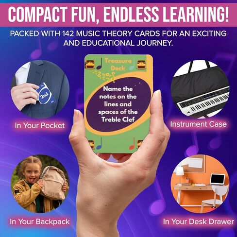 A Fun, Interactive Music Theory Card Game for Kids, Teens, and Adults — 142 Cards — The for Piano, Voice, Guitar, Violin, Percussion, and More! in Kuwait