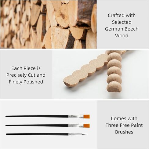 12 Pcs Beaded Wood Trim, Half Round Wood Beads Molding Strips, 15.75" Unfinished Wooden Moulding for DIY Crafts, Wall, Cabinet, Frame & Door Decoration(Paintable, W:0.55in × T:0.28in) in Saudi Arabia