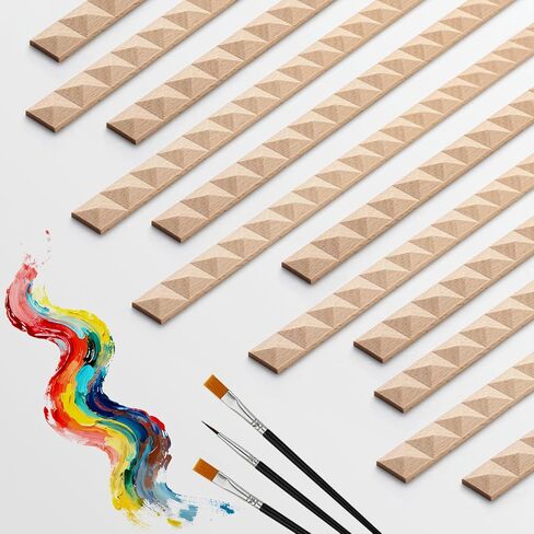 12 Pcs Beaded Wood Trim, Half Round Wood Beads Molding Strips, 15.75" Unfinished Wooden Moulding for DIY Crafts, Wall, Cabinet, Frame & Door Decoration(Paintable, W:0.55in × T:0.28in) in Saudi Arabia