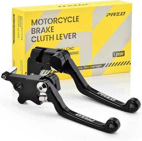 PAZO Dirt Bike Clutch أذرع الفرامل استبدال محوري قابل للتعديل لـ Kawasaki KX450 19-23 KX450X KX450SR KX250 21-26 KX250X، موتوكروس أسود لامع CNC مع 3 دبابيس ملونة in Kuwait