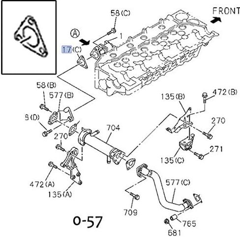 Gasket EGR Pipe For Isuzu NPR NPR-HD NQR NRR 4HK1 5.2L 05-09 New Oem in Kuwait
