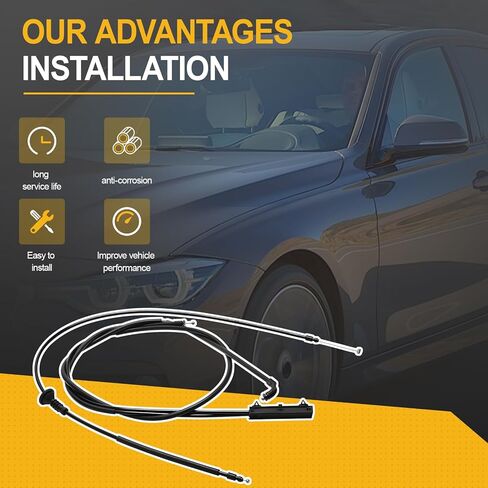 سلك كابل تحرير غطاء المحرك متوافق مع BMW 320i 328d 328i 330i 335i 340i 428i 430i 435i 440i M2 M3 M4 رقم القطعة 51237411315 51237313782 (خلفي وأمامي) in Kuwait