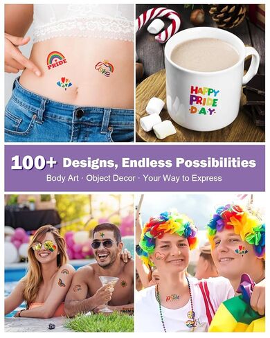 Pride Rainbow Face Paint Kit 2 Pack Pride Face Paint Sticks, 12 Pride Temporary Tattoos, 100+PCS Pride Stickers for Gay Pride Parade, Pride Day and Party Cosplay, LGBTQ Celebrations in Saudi Arabia