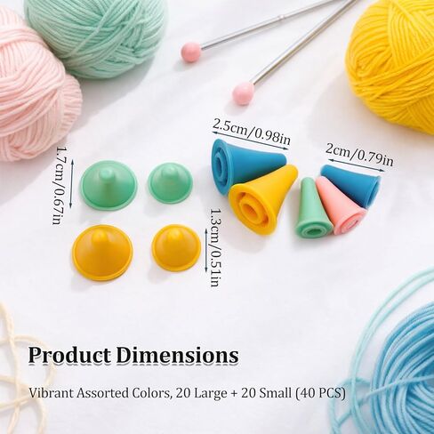 Mnvhoky Multicolor Knitting Needle Point Caps, 2 Size Needle Tip Covers for Knitting, Sewing, Quilting & DIY Crafts(40PCS) in Saudi Arabia