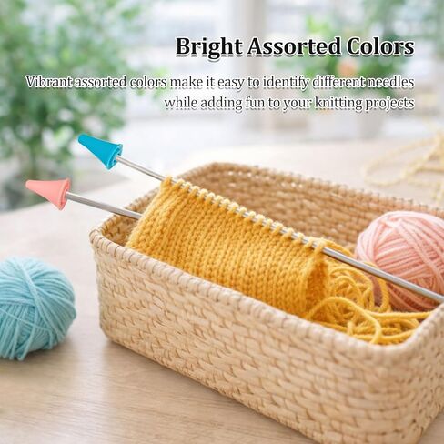 Mnvhoky Multicolor Knitting Needle Point Caps, 2 Size Needle Tip Covers for Knitting, Sewing, Quilting & DIY Crafts(40PCS) in Saudi Arabia