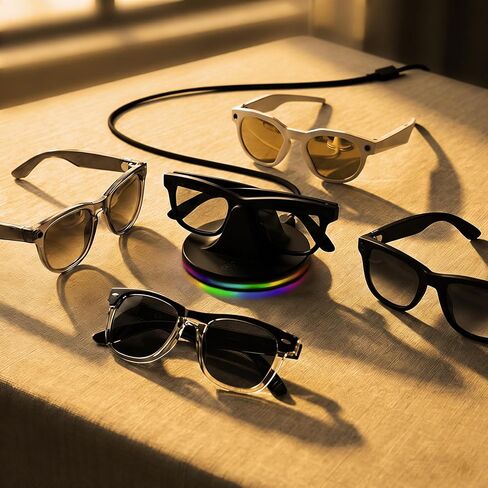 قاعدة شحن فلاش RGB لنظارات Ray-Ban Meta الذكية - محطة شحن سريعة مع مؤشر LED متوافق مع نظارات Wayfarer وSkyler وHeadliner وMeta HSTN Oakley الذكية (أبيض) in Saudi Arabia