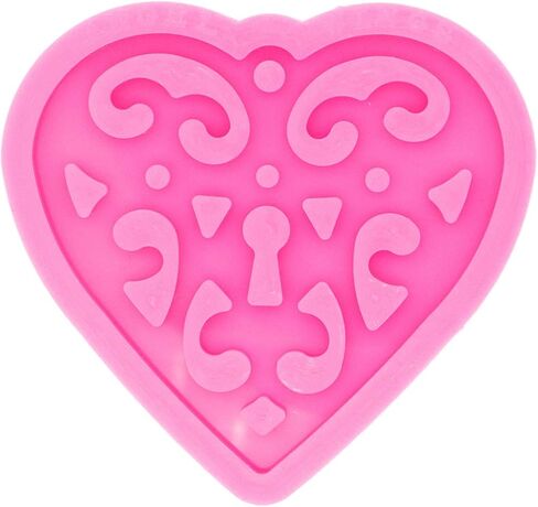 Super Shiny Hollow Out Heart Resin Molds with Decorative Pattern Necklace Jewelry Making Silicone Mold Keychain Resin Mold Epoxy Craft Keychain Resin Silicon Molds in Saudi Arabia