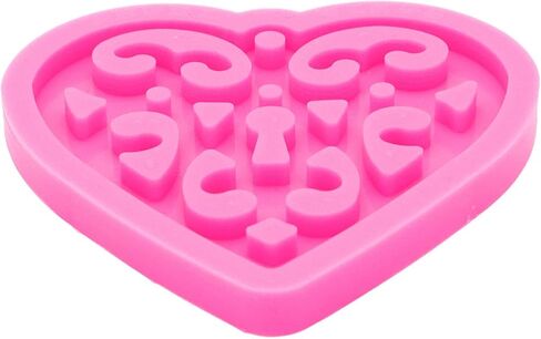Super Shiny Hollow Out Heart Resin Molds with Decorative Pattern Necklace Jewelry Making Silicone Mold Keychain Resin Mold Epoxy Craft Keychain Resin Silicon Molds in Saudi Arabia