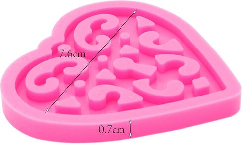 Super Shiny Hollow Out Heart Resin Molds with Decorative Pattern Necklace Jewelry Making Silicone Mold Keychain Resin Mold Epoxy Craft Keychain Resin Silicon Molds in Saudi Arabia