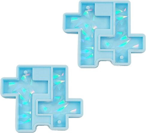 2 Pcs Blue Cross Earring Pendant Keychain Pendant Silicone Mold Jewelry Epoxy Resin Casting Mold Jewelry Casting Supplies, Resin Casting Molds in Saudi Arabia