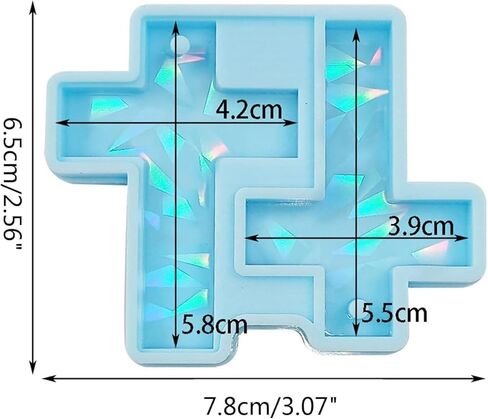 2 Pcs Blue Cross Earring Pendant Keychain Pendant Silicone Mold Jewelry Epoxy Resin Casting Mold Jewelry Casting Supplies, Resin Casting Molds in Saudi Arabia
