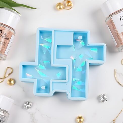 2 Pcs Blue Cross Earring Pendant Keychain Pendant Silicone Mold Jewelry Epoxy Resin Casting Mold Jewelry Casting Supplies, Resin Casting Molds in Saudi Arabia