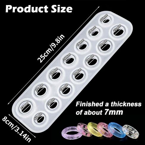 3PCS Resin Ring Molds Silicone, 9 Sizes Resin Jewelry Molds for Rings, Pendants, Earrings, Keychains, Epoxy Resins Casting Mold, Silicone Mold for Crafts in Kuwait
