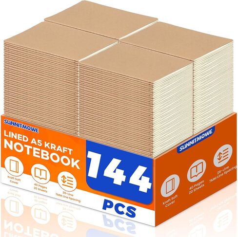 A5 Notebook, 8.15x5.5 Inch Lined Composition Notebook - College Ruled Journal Notebook for School, Work & Travel, Premium Thick Paper Notebooks, 40 Pages / 20Sheets (36) in Saudi Arabia