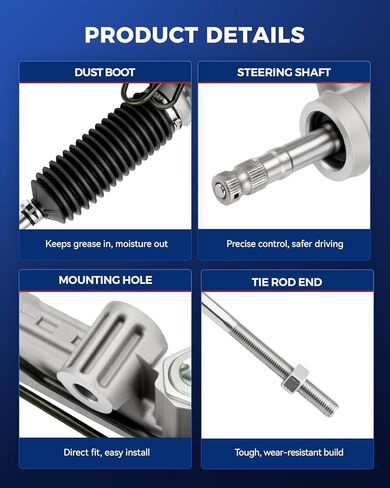 KAX Hydraulic Power Steering Rack and Pinion Compatible with Chrysler Town & Country 2005-2007, Dodge Grand Caravan 2005-2007, Caravan 2005-2007 Replace - 22373 in Kuwait