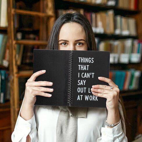 Funny Office Notebook - 2Pcs SOLVE THINGS Humorous Work Quote A5 Spiral Notebook Black Hardcover Diary Notepad for Office Coworker White Elephant Gift College Student Gag Gift Birthday Favor in Saudi Arabia