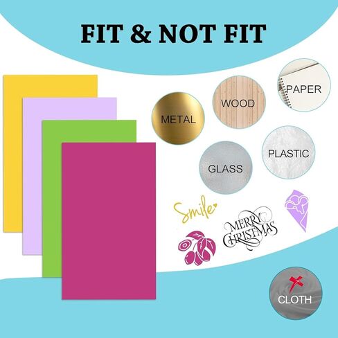 51 Sheets Removable Adhesive Vinyl, 22 Colors 5.5 x 12 in Vinyl Sheets Compatible with Cricut Joy with Transfer Paper and Scraper, Matless Self Adhesive Vinyl for Cutting Machine DIY Crafts in Saudi Arabia