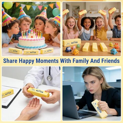 2 PCS Butter Squishy, Slow Rising Squishy Butter Stick New Giant Realistic Bread Slow Rising Stress Soft Sticky Squishies for Relaxation & Focus, Desk Gift(Yellow + Pink) in Kuwait