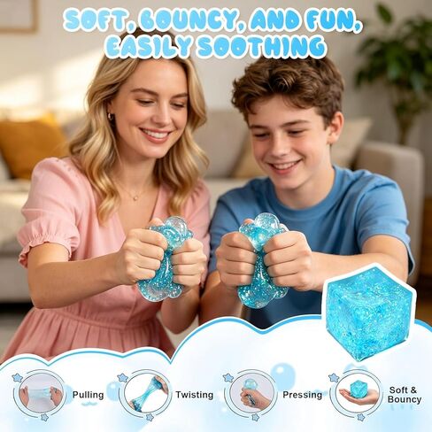 Cube Squishy Stress Cube for Adults, Ice Cube Squishies Balls, Squishy Slow Rising Fidget Cube Sensory for Anxiety Stress Relief High Density Ice Squeeze Ball Cubes in Saudi Arabia