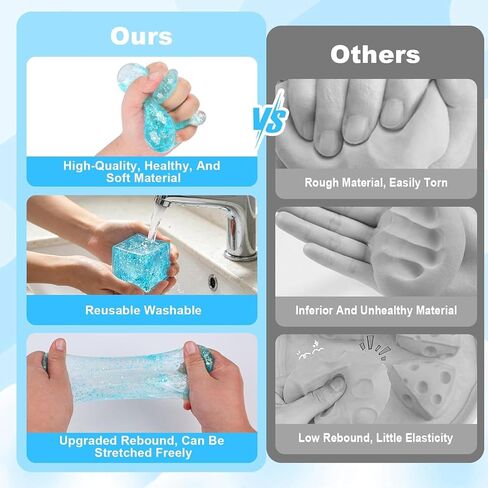 Cube Squishy Stress Cube for Adults, Ice Cube Squishies Balls, Squishy Slow Rising Fidget Cube Sensory for Anxiety Stress Relief High Density Ice Squeeze Ball Cubes in Saudi Arabia