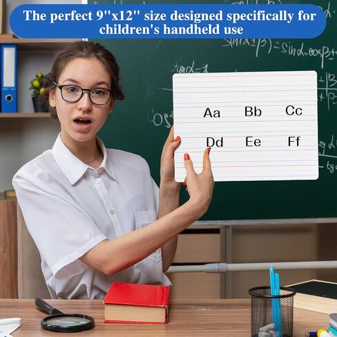 12 Pack Dry Erase Lapboards with Lines 9 x 12 inch Double Sided White Boards with 12 Black Markers 6 Erasers Small White Dry Erase Boards for Learners Teacher Home Group Activities Supplies in Kuwait