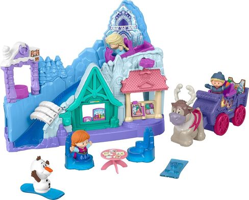 Fisher-Price Little People Toddler Toys Disney Frozen Arendelle Adventures Playset, Anna Elsa Olaf & Kristoff Figures, Kids Ages 18+ Months (Amazon Exclusive) in Kuwait