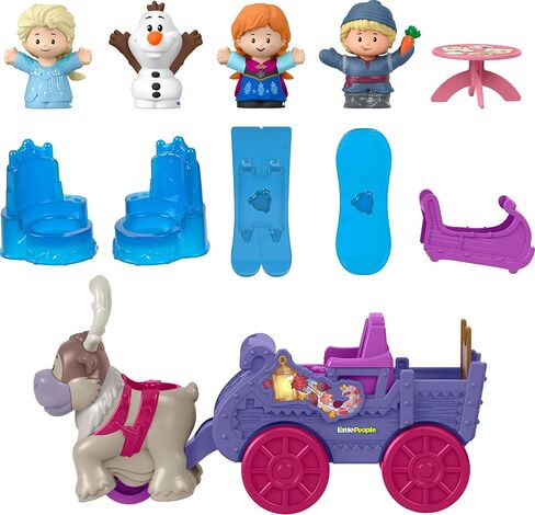 Fisher-Price Little People Toddler Toys Disney Frozen Arendelle Adventures Playset, Anna Elsa Olaf & Kristoff Figures, Kids Ages 18+ Months (Amazon Exclusive) in Kuwait