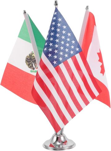 Desk Country Flag Set, 3-Piece Small Miniature Mexico Table Flags for Office Desk Decoration National Day and Sports Event Patriotic Banner Stable Base for Corporate Meetings in Kuwait