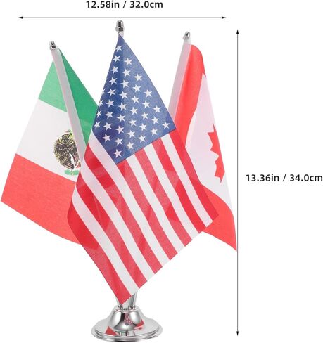 Desk Country Flag Set, 3-Piece Small Miniature Mexico Table Flags for Office Desk Decoration National Day and Sports Event Patriotic Banner Stable Base for Corporate Meetings in Kuwait