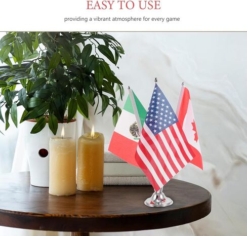 Desk Country Flag Set, 3-Piece Small Miniature Mexico Table Flags for Office Desk Decoration National Day and Sports Event Patriotic Banner Stable Base for Corporate Meetings in Kuwait