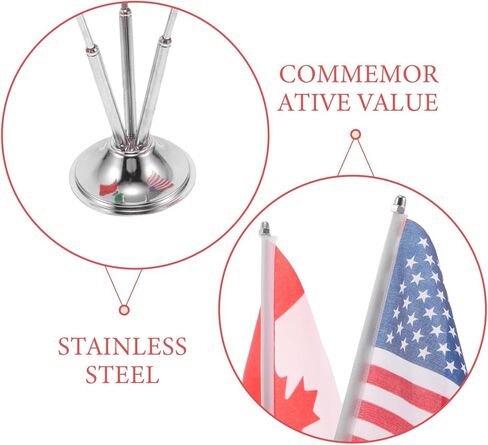 Desk Country Flag Set, 3-Piece Small Miniature Mexico Table Flags for Office Desk Decoration National Day and Sports Event Patriotic Banner Stable Base for Corporate Meetings in Kuwait
