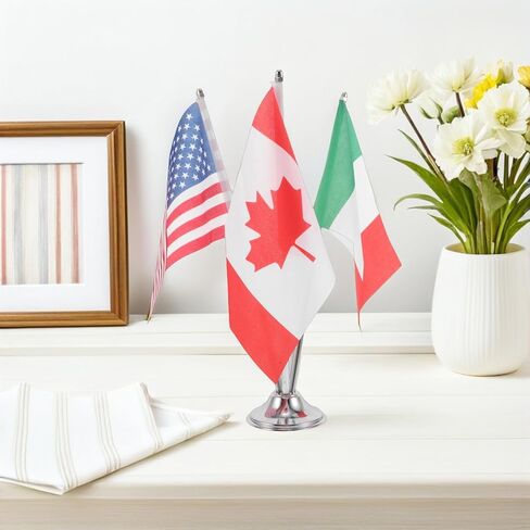 Desk Country Flag Set, 3-Piece Small Miniature Mexico Table Flags for Office Desk Decoration National Day and Sports Event Patriotic Banner Stable Base for Corporate Meetings in Kuwait