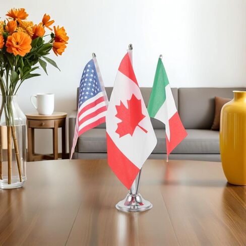 Desk Country Flag Set, 3-Piece Small Miniature Mexico Table Flags for Office Desk Decoration National Day and Sports Event Patriotic Banner Stable Base for Corporate Meetings in Kuwait