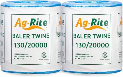 Baling Twine, Poly Propylene 130 Pound Knot Strength and 20,000 Foot Length, Single Spool, Crop Baling, Commercial Bundling, 2 spools (Blue) in Saudi Arabia