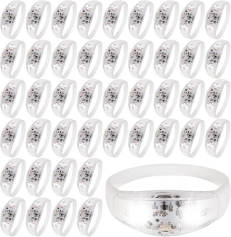 150 Pcs LED Glow Bracelets Sound Activated Light Up Bracelets for Adults Glow in the Dark Party Supplies Birthday Party Favors for Christmas, Halloween, Rave, New Year, Concert in Saudi Arabia