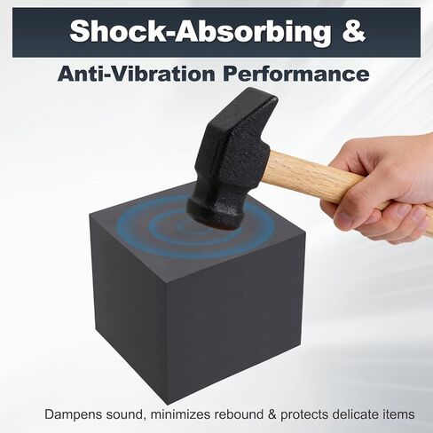 HARFINGTON Rubber Bench Block 2"x2"x2" Black Rubber Stamping Block Square Anti Vibration Pads for Jewelry Making Hammering Shaping Chasing Flattening Metals in Kuwait