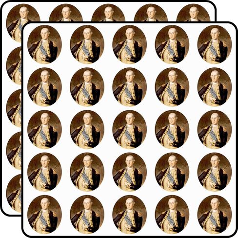 General George Washington Portrait Revolutionary War Commander Historical American Patriotic 50pcs 1" Vinyl Sticker Pack in Kuwait