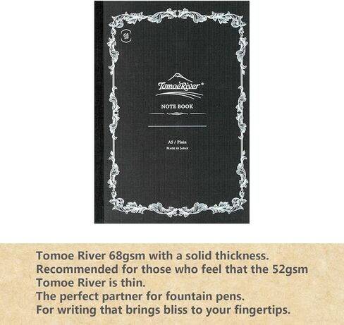 Tomoe River FP 68 GSM Notebook, 5.85" x 8.27" (A5), 160 pages (80-Sheet), Unruled, White (SR-A5NB-LM68) in Saudi Arabia