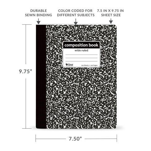 C-Line Composition Notebook, Wide Ruled, 1 Notebook, Black Marble (22024) in Kuwait