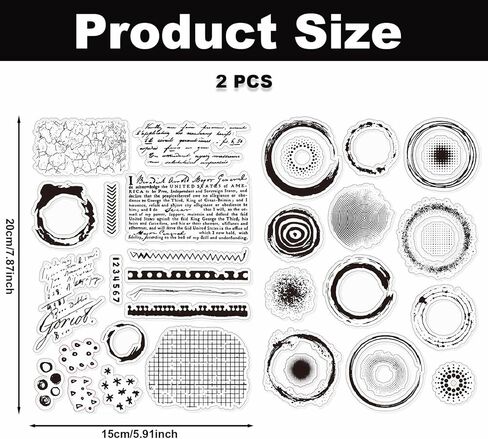 2 Sets Vintage Background Clear Silicone Stamps, Retro Styles Journaling & Scrapbooking Stamps for DIY Paper Crafts, Card Scrapbooking Making & Bullet Journals Decor Supplies in Saudi Arabia