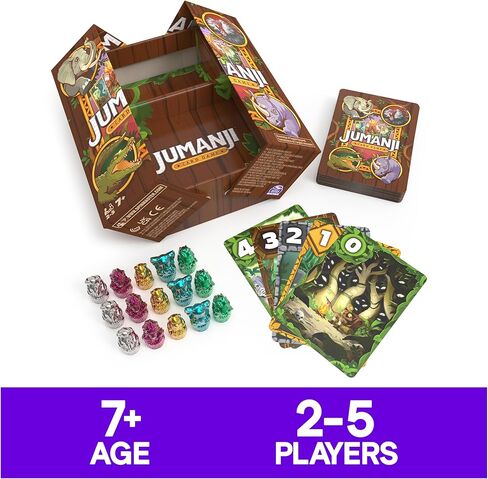 Spin Master Games, Jumanji Card Game, Experience the Thrilling Adventure Based on The Action-Comedy Movie, Take on Jungle Challenges for Kids, Adults & Family Game Night, 2-5 Players, for Ages 7 & Up in Kuwait