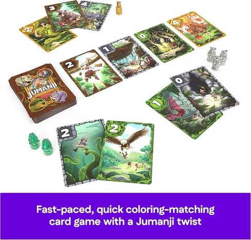 Spin Master Games, Jumanji Card Game, Experience the Thrilling Adventure Based on The Action-Comedy Movie, Take on Jungle Challenges for Kids, Adults & Family Game Night, 2-5 Players, for Ages 7 & Up in Kuwait