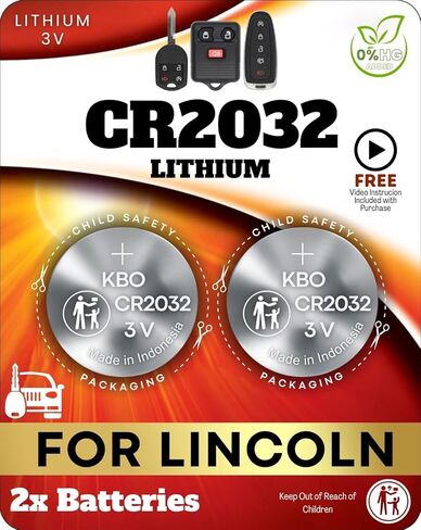 Key Fob Batteries for Lincoln CR2032 – Aviator, LS, Mark LT, MKS, MKT, MKX, MKZ, Navigator, Town Car, Zephyr – Lincoln Key Fob Battery Replacement in Saudi Arabia