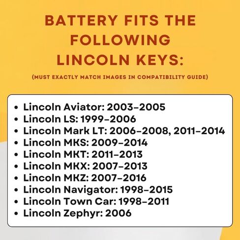 Key Fob Batteries for Lincoln CR2032 – Aviator, LS, Mark LT, MKS, MKT, MKX, MKZ, Navigator, Town Car, Zephyr – Lincoln Key Fob Battery Replacement in Saudi Arabia